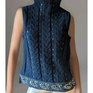 Vintage Y2K Archive Avade Garde Knit Sleeveless Sweater Grommet Techwear Sz M